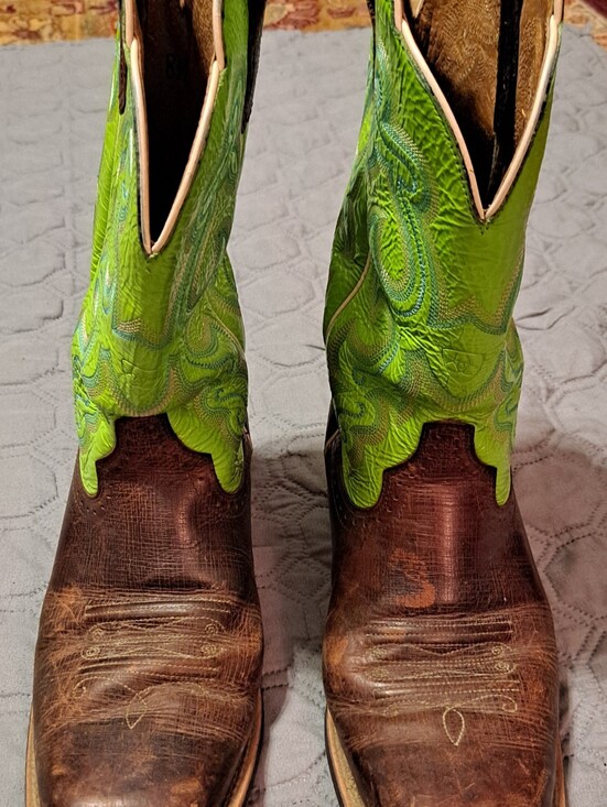 Ariat Other - Ariat Mens Green Embroidered Western Cowboy Boots Size 8.5